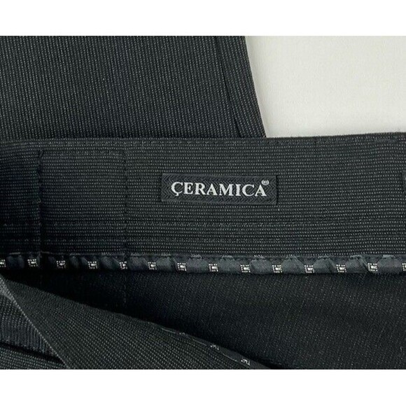 Alberto Ceramica Pants Mens Stone Modern Fit Black Pinstripe Stretch Sz 34x27.5 - Picture 6 of 9